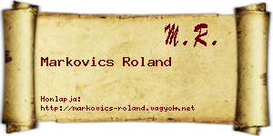 Markovics Roland névjegykártya