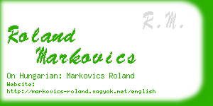 roland markovics business card